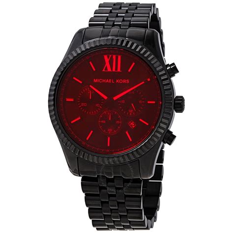 red michael kors men's watch|michael kors red coated watch.